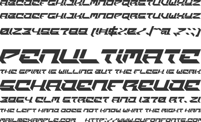 Nighty Racer font preview