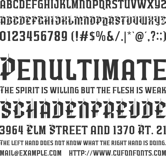 Warriors Of Glory font preview