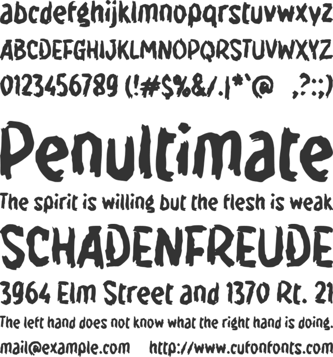 h Hidan font preview