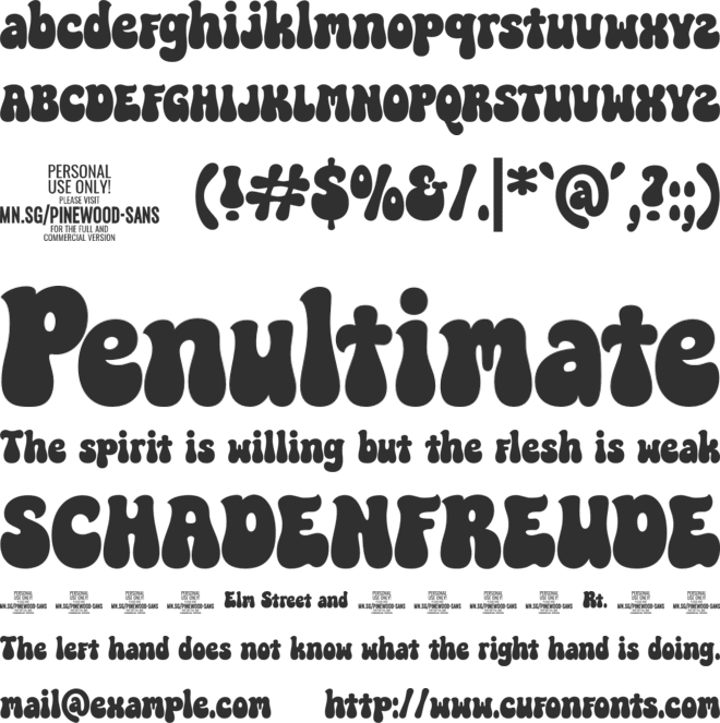 Pinewood Sans PERSONAL USE font preview