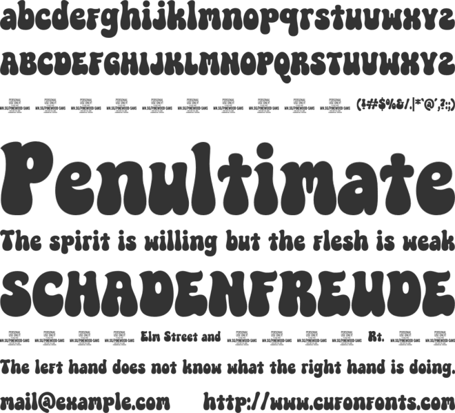 Pinewood Sans PERSONAL USE font preview