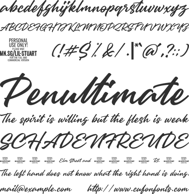 Lil Stuart PERSONAL USE ONLY font preview