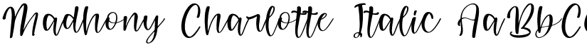 Madhony Charlotte Italic font