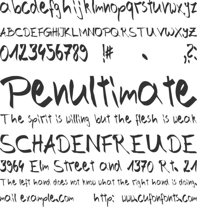 Hand of Joe font preview