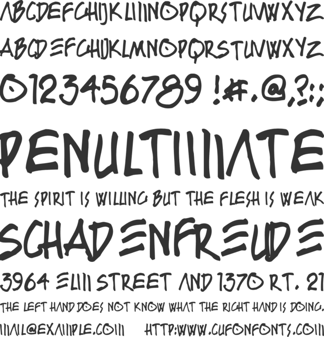 BOUTON Kursiv font preview