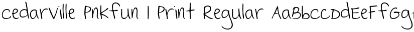 Cedarville Pnkfun 1 Print Regular font