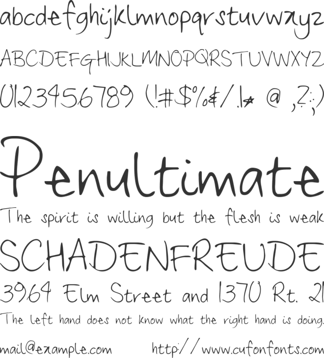 Frangipani Rose font preview