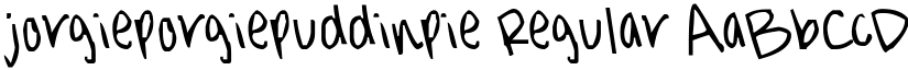 jorgieporgiepuddinpie Regular font