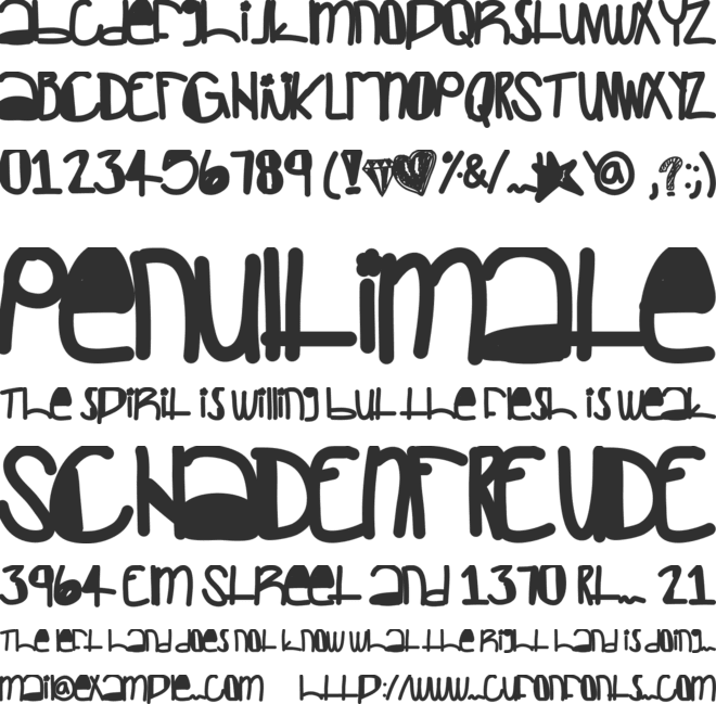 Creepers font preview