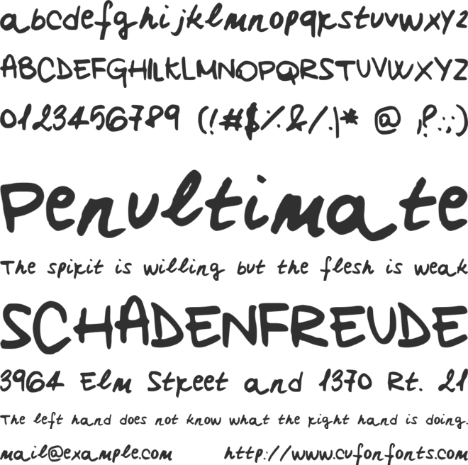 ClairesHand font preview