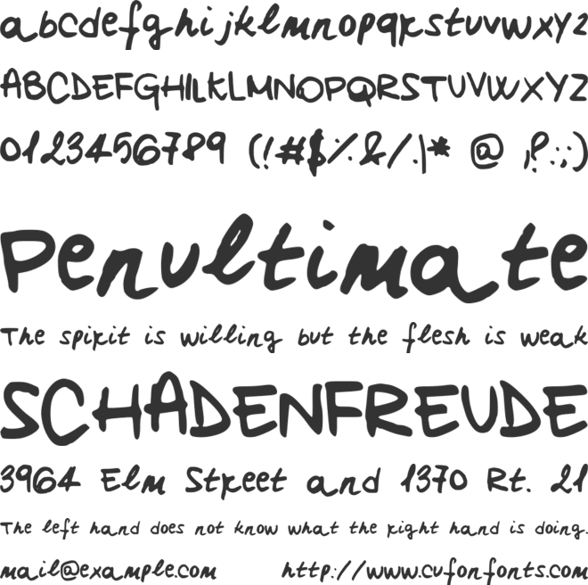 ClairesHand font preview