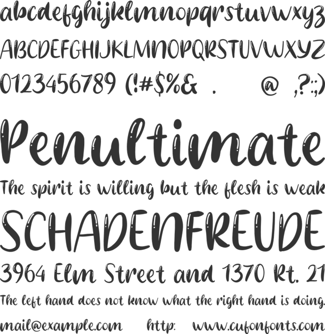 Pretty Girl font preview