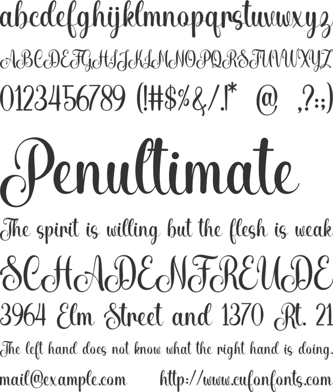 Bianca Romantic font preview