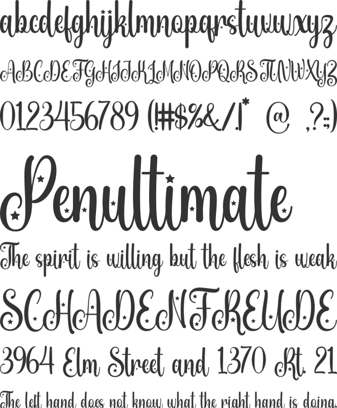 Unique unicorn Script font preview