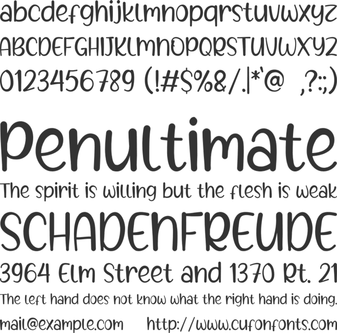 Little Cookies font preview