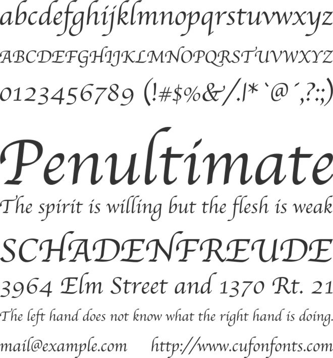 Apple Chancery font preview