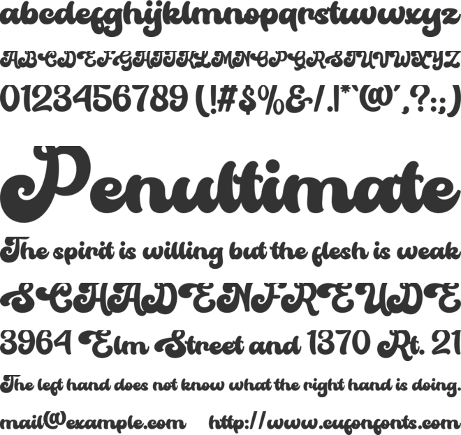 Monthstage font preview