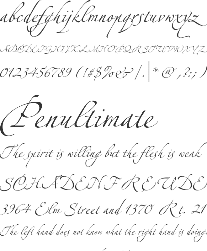 LTZapfino Three font preview