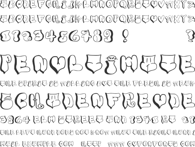 Shirt Spider Graffiti Font font preview