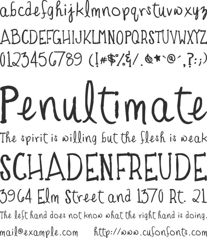 the TOADFROG font preview