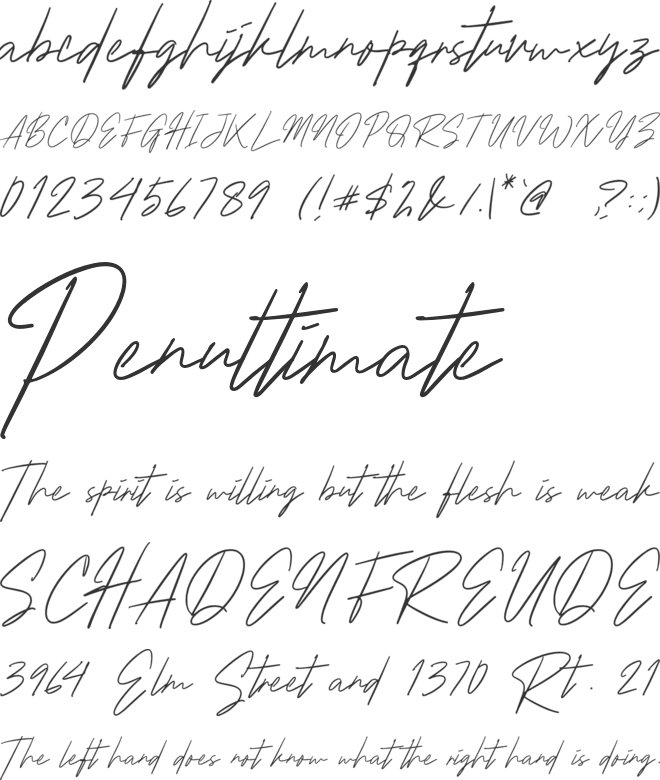 Teather font preview