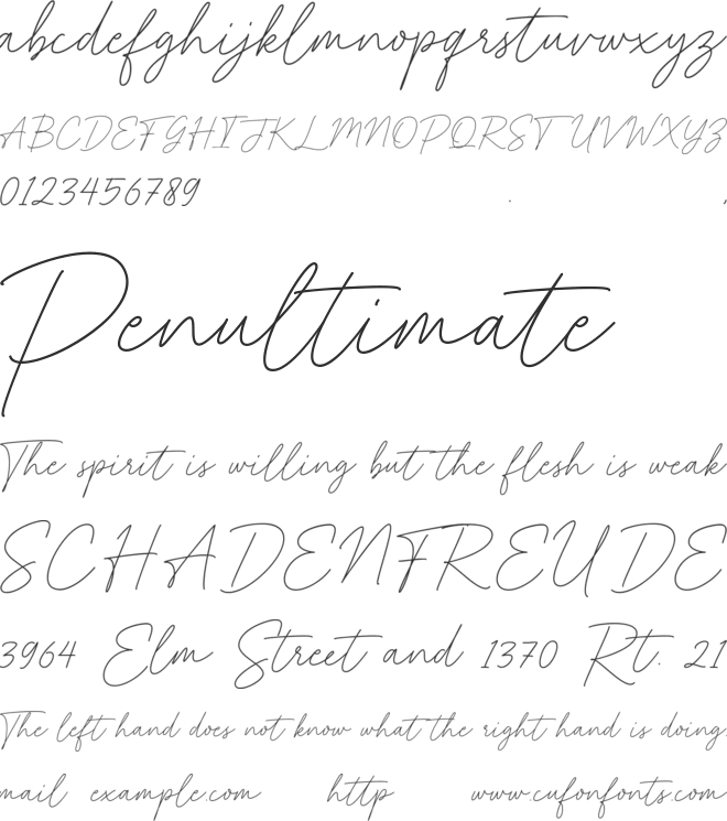 With Hearty font preview