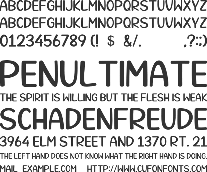 Lovely Bakery font preview