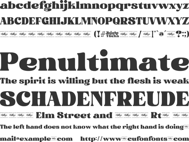 Bright Flicks font preview