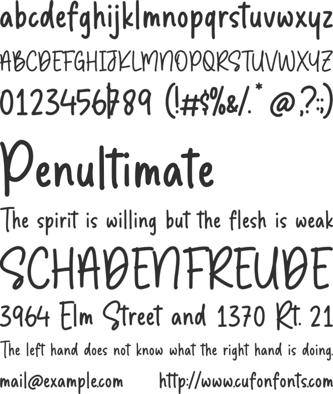 Muthazle font preview