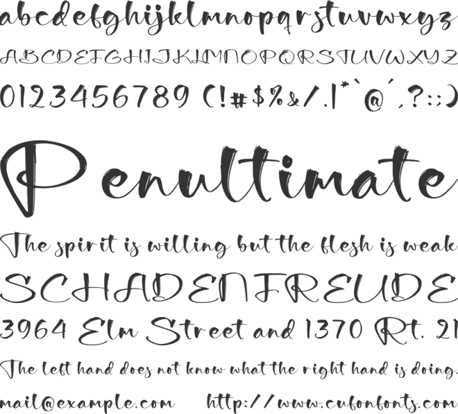 Bimsttone font preview
