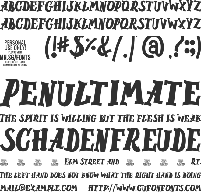 Roar Rock PERSONAL USE ONLY font preview