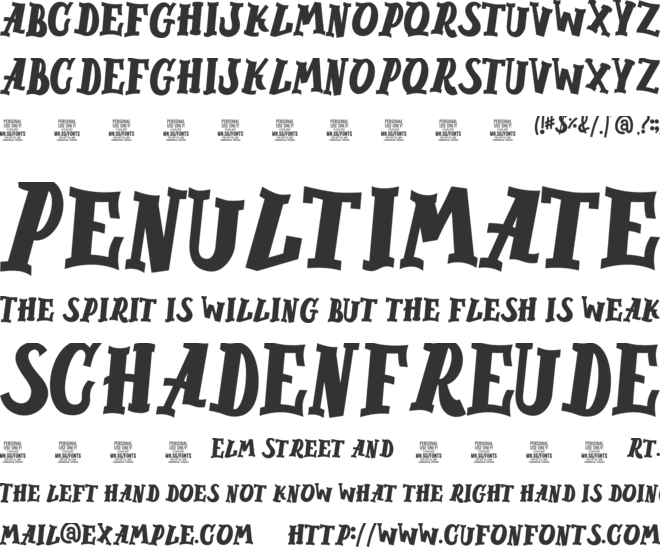 Roar Rock PERSONAL USE ONLY font preview