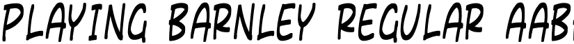 Playing Barnley Regular font