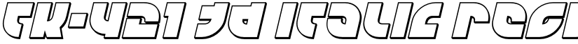 TK-421 3D Italic Regular font