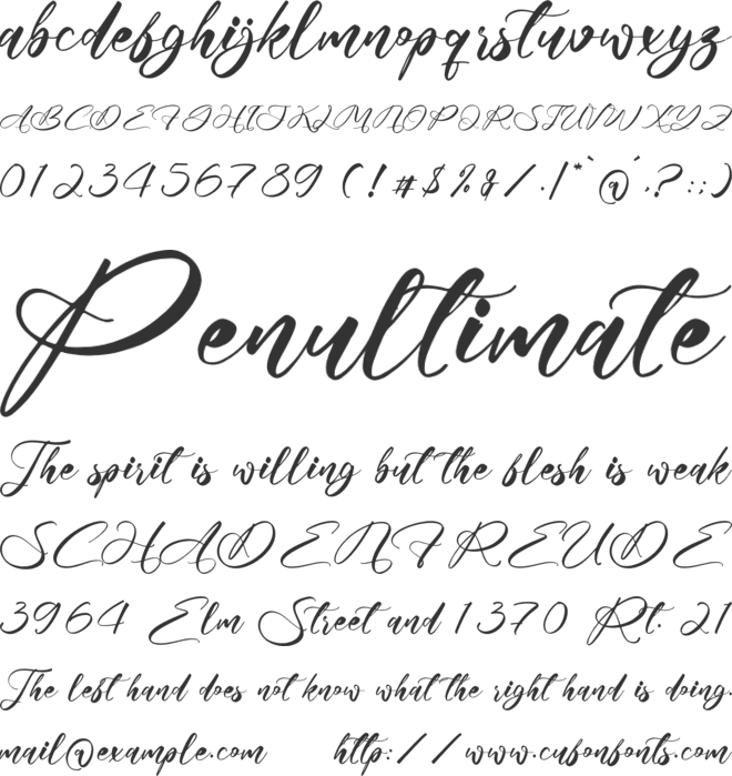 Palmer Blansttep font preview