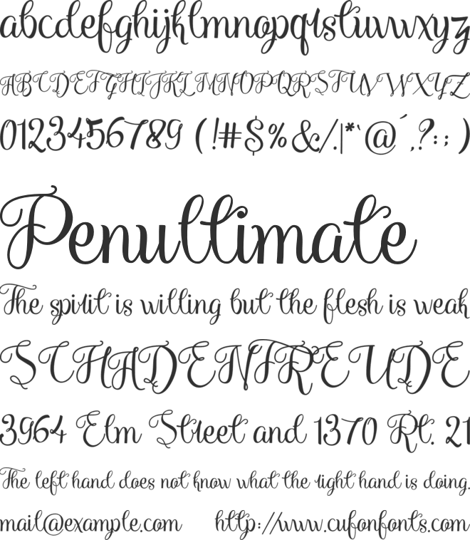 Miguella FREE PERSONAL US font preview
