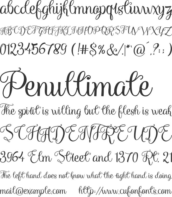 Miguella FREE PERSONAL US font preview