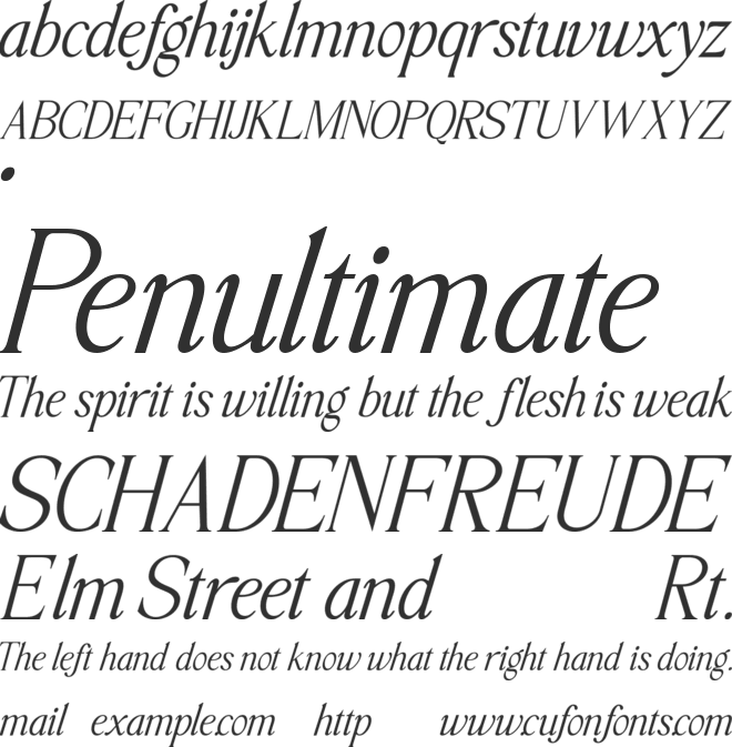 Calestic font preview