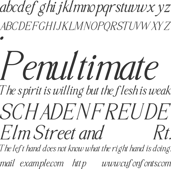 Calestic font preview