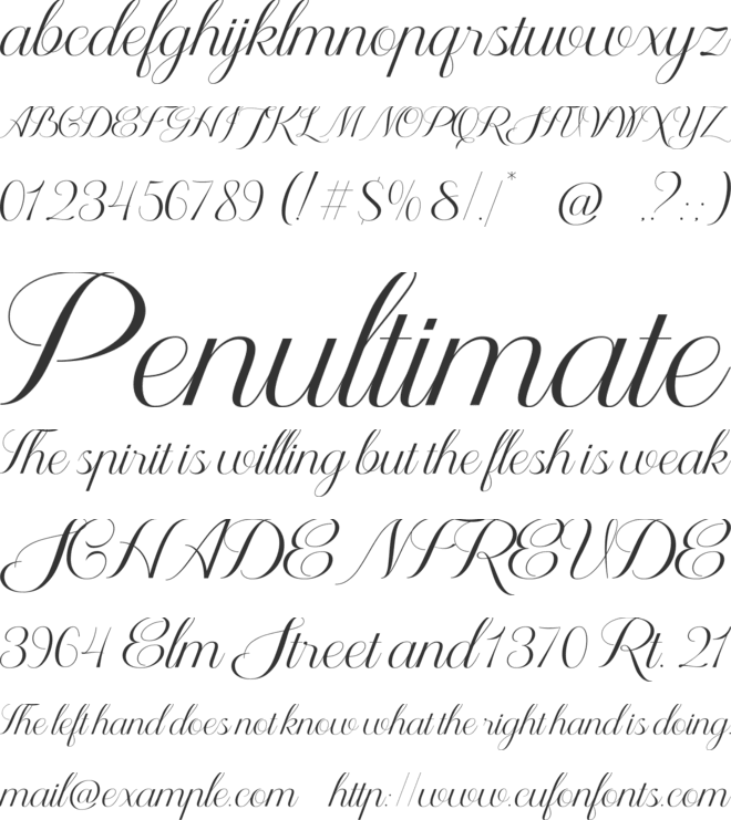 Altheria font preview