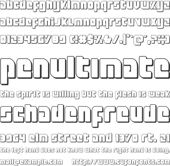 Exoplanet 3D font preview