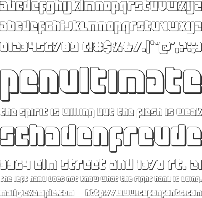 Exoplanet 3D font preview