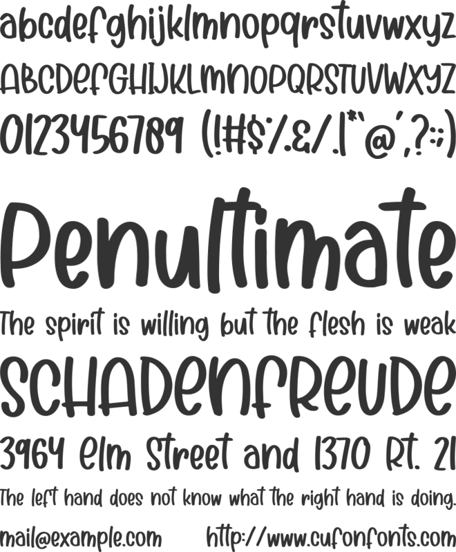 Cutie Shark font preview