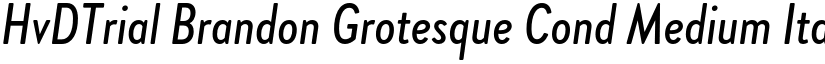 HvDTrial Brandon Grotesque Cond Medium Italic font
