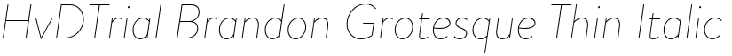 HvDTrial Brandon Grotesque Thin Italic font