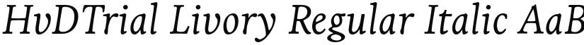 HvDTrial Livory Regular Italic font