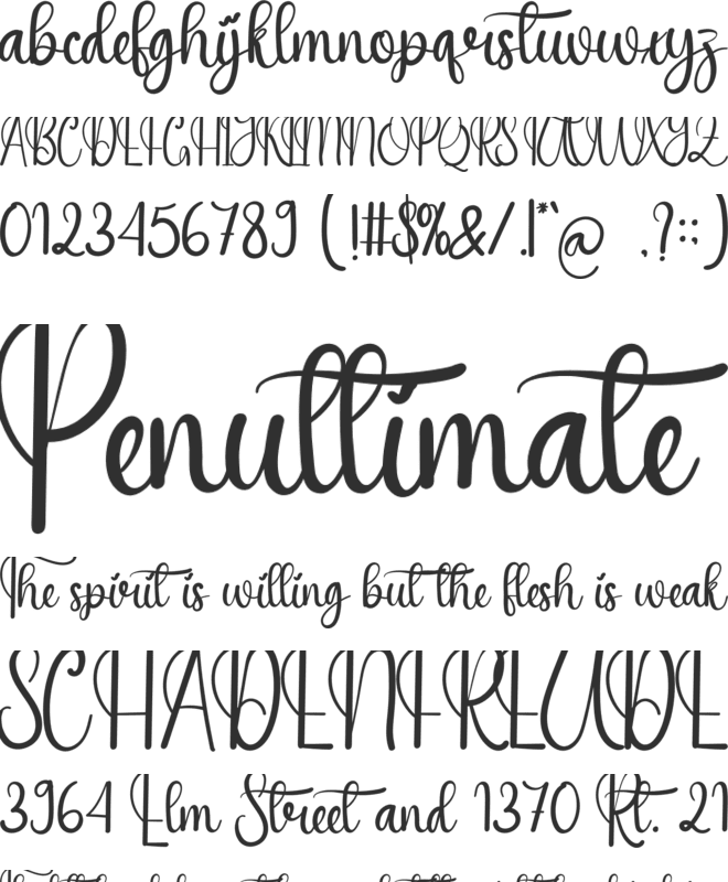 The Christmas font preview