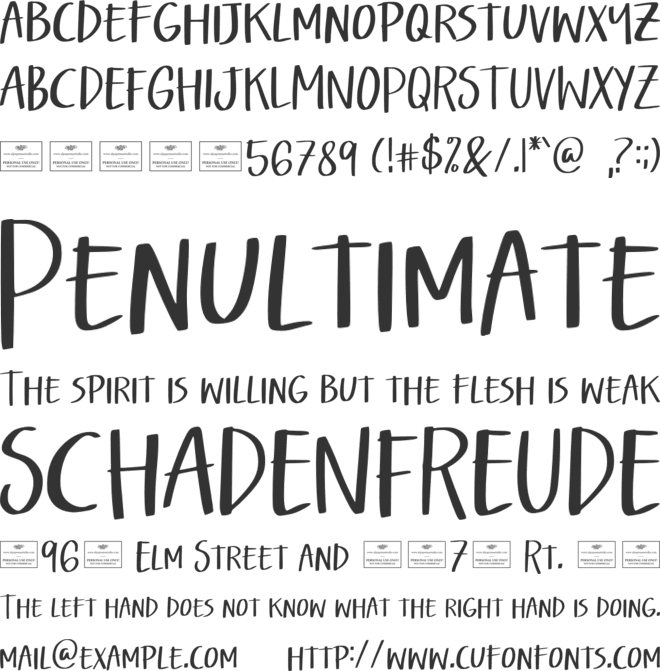 Salting font preview