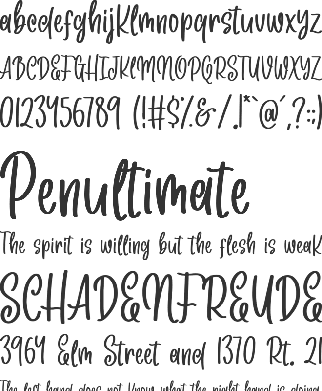 Dear Emily font preview
