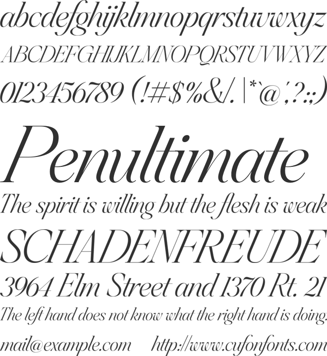 Griffiths font preview